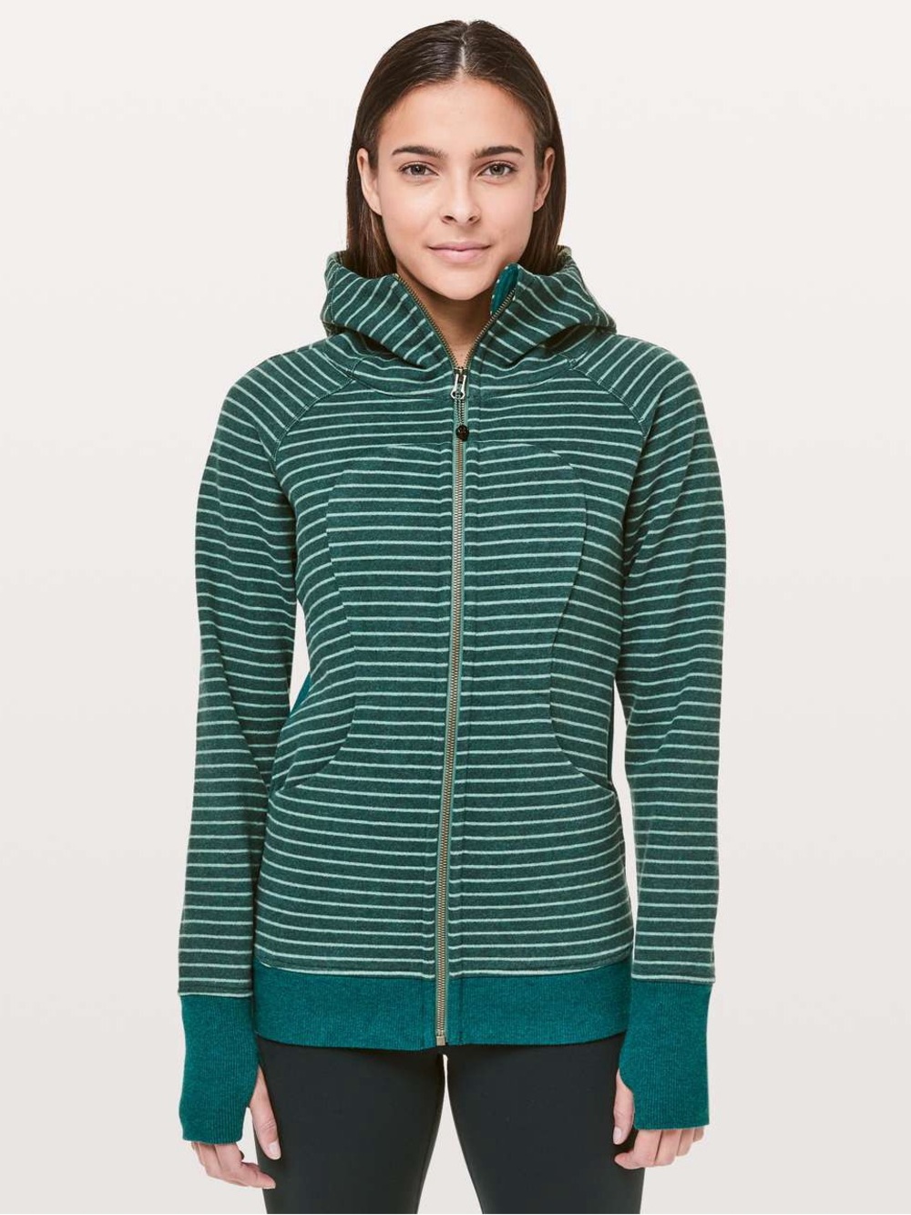 Lululemon Classic Scuba Striped Full Zip Hoodie Womens Size 2